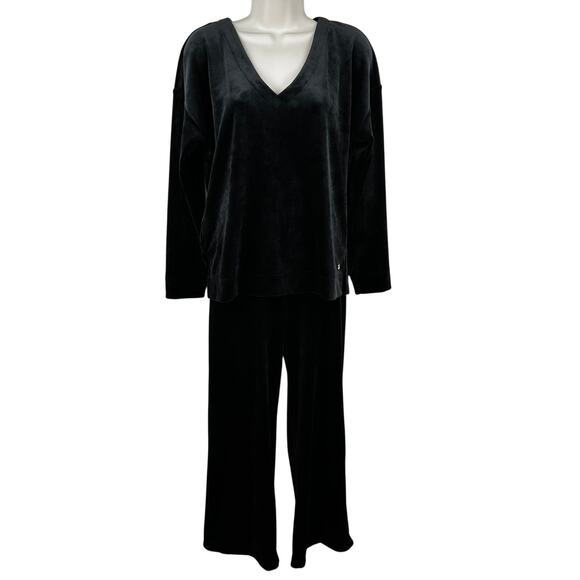 Tommy Bahama Velour 2 Piece Set Casual Lounge Resort Comfy Black Women's Small - Picture 1 of 16